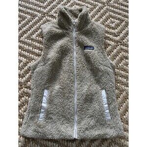 Patagonia Vest Fleece Women Small Full Zip Los Gatos Jacket Fur Beige